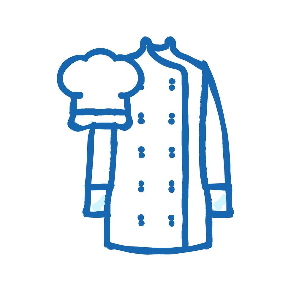 chef uniform restaurant icon doodle illustration vector