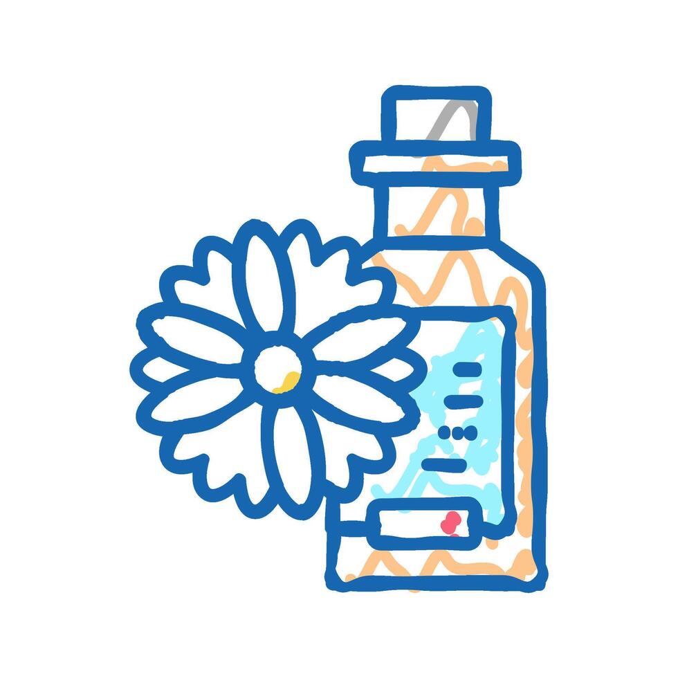 chamomile drink homeopathy liquid icon doodle illustration vector