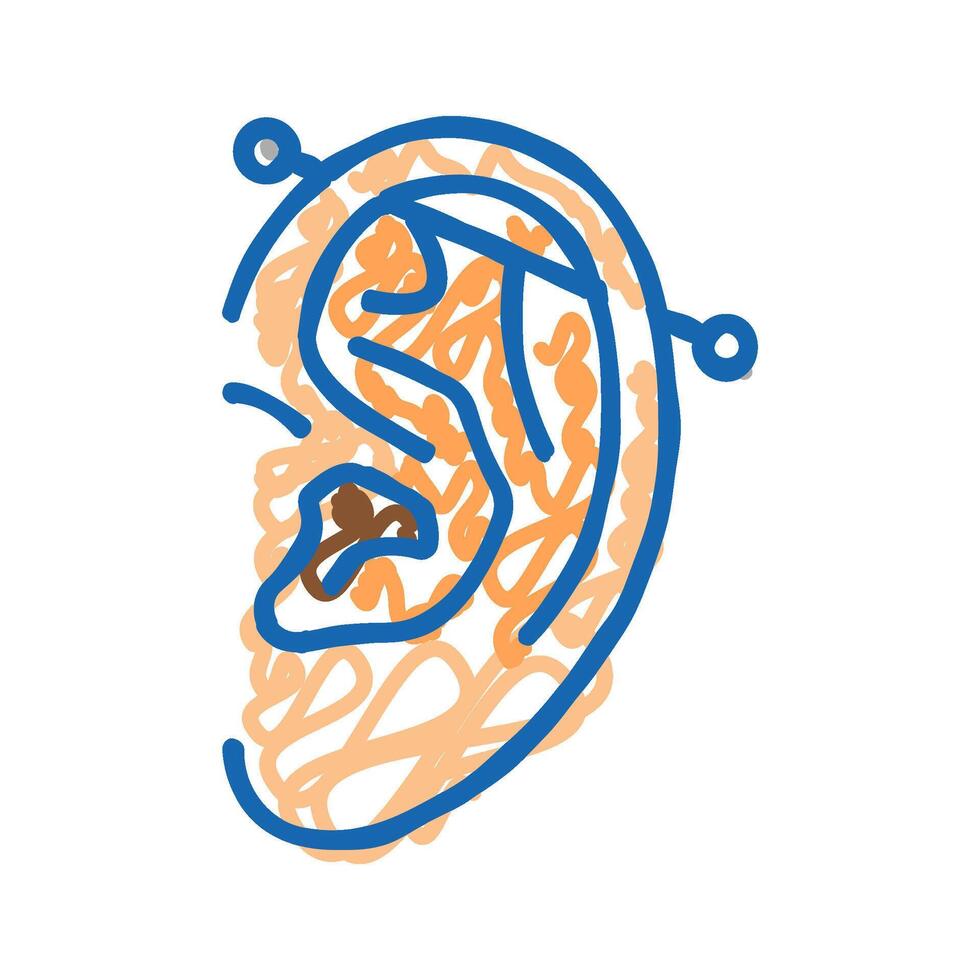 industrial piercing earring icon doodle illustration vector