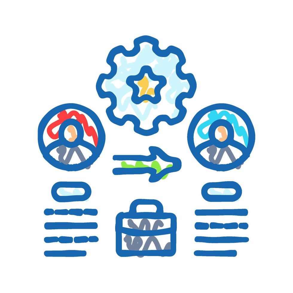 succession planning business process icon doodle illustration vector