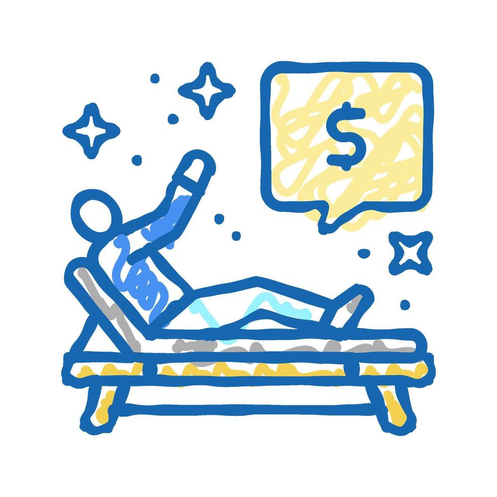 abundant wealth financial freedom money icon doodle illustration vector