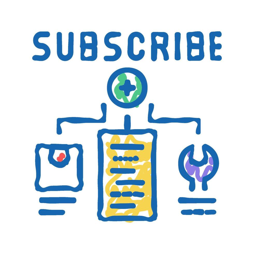 subscribe for monitoring order icon doodle illustration vector