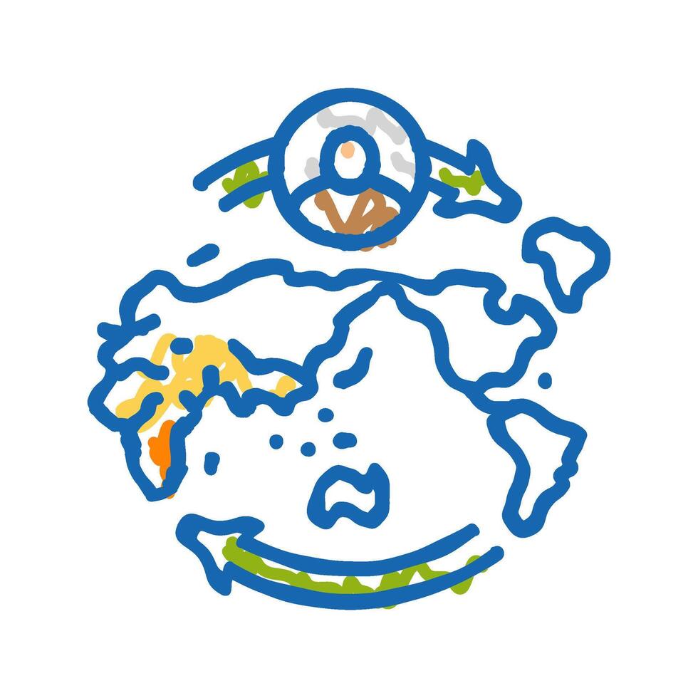 migration africa human evolution icon doodle illustration vector