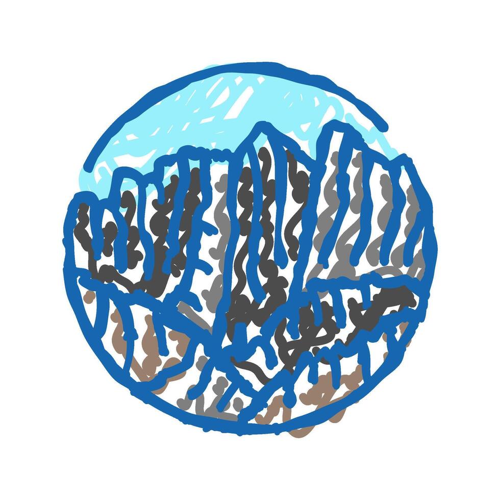 travel mountain landscape icon doodle illustration vector