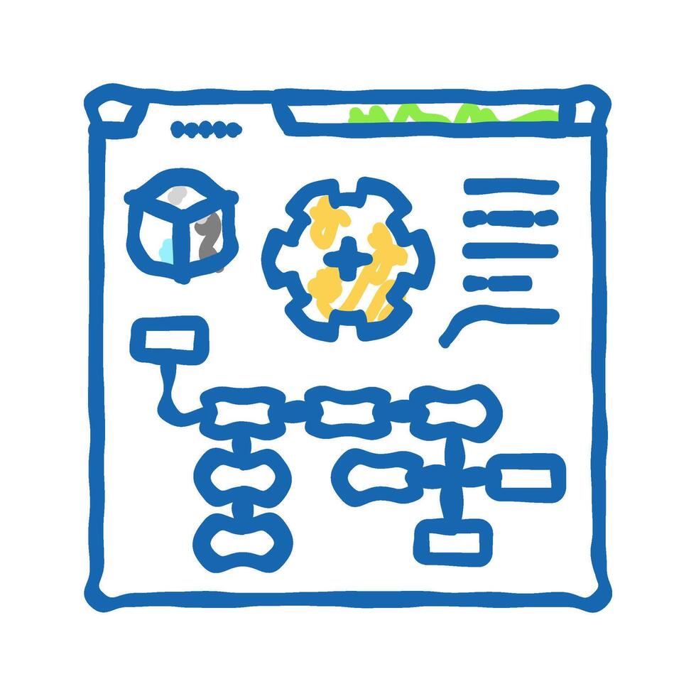 process modeling analyst icon doodle illustration vector
