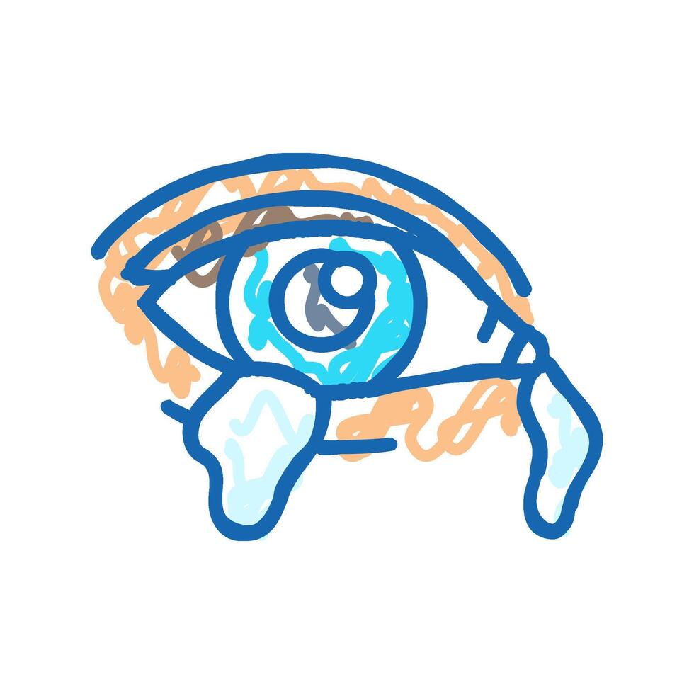 crying tears sad mood icon doodle illustration vector