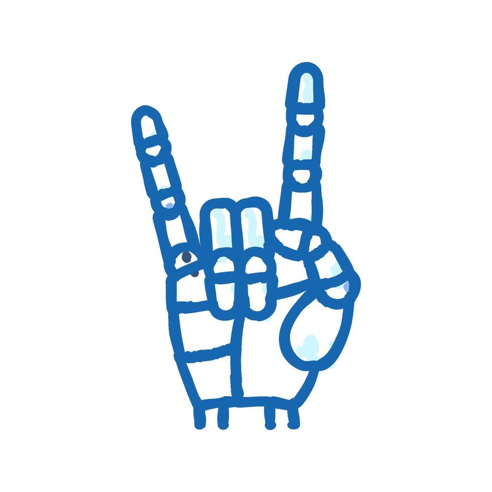grip robot hand gesture icon doodle illustration vector