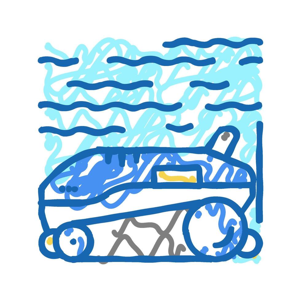 robot cleaner pool icon doodle illustration vector
