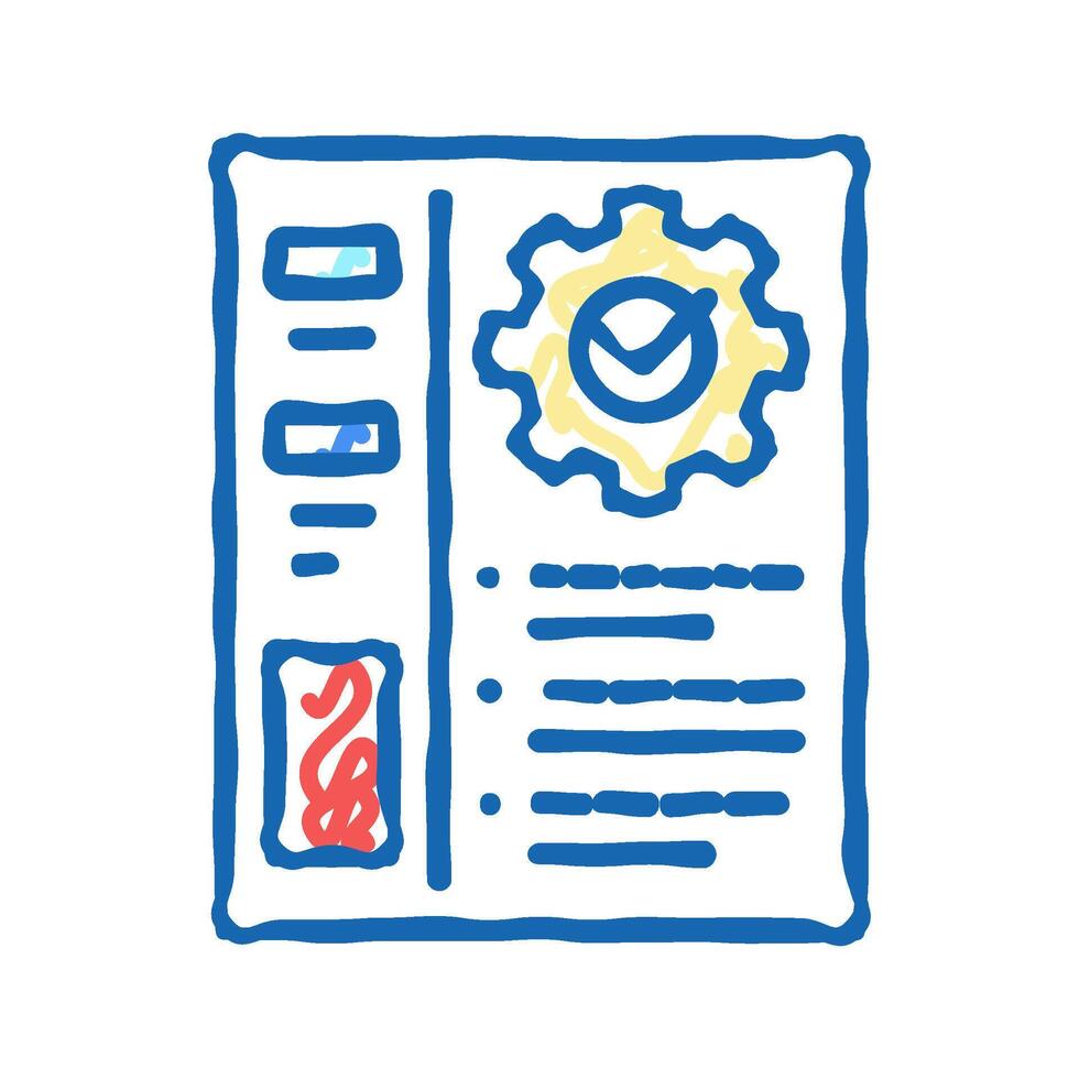 optimization of accounting icon doodle illustration vector