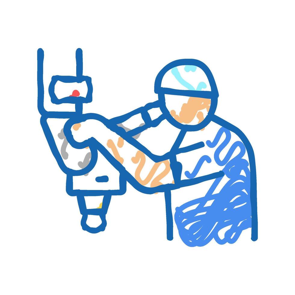 microsurgery doctor work icon doodle illustration vector