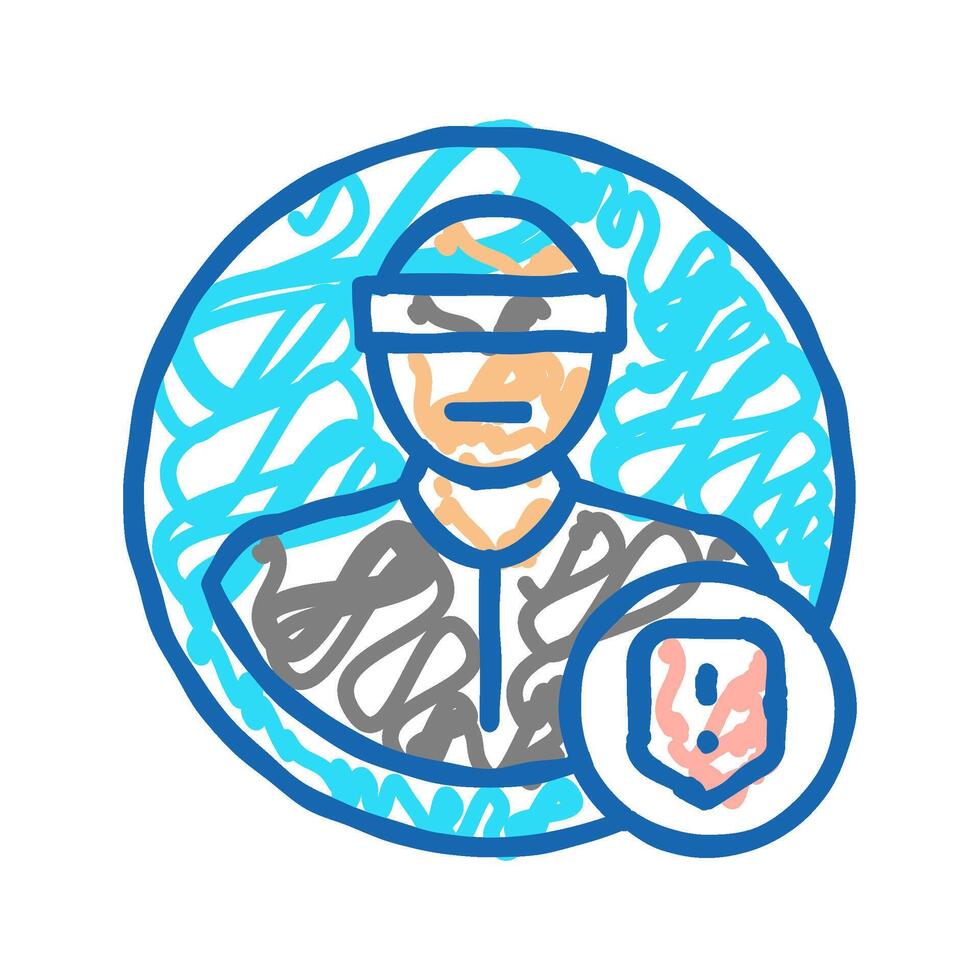 not verified profile icon doodle illustration vector