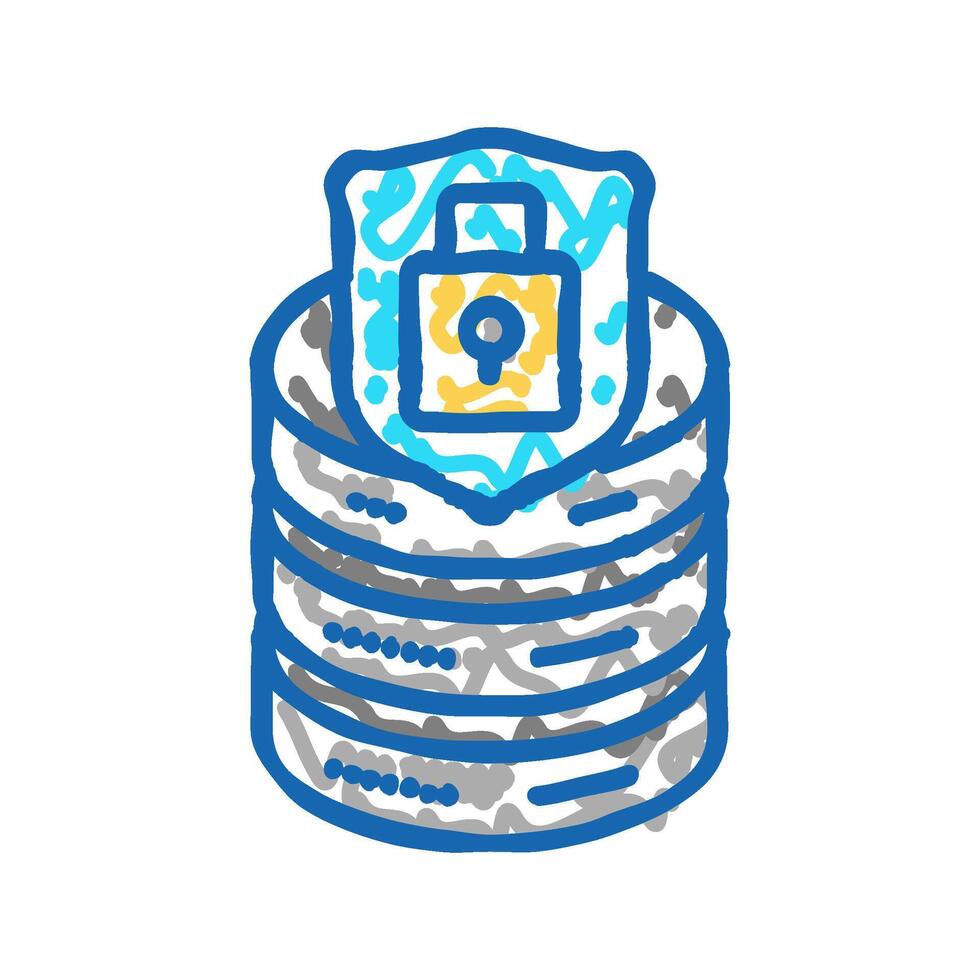 data access control database icon doodle illustration vector