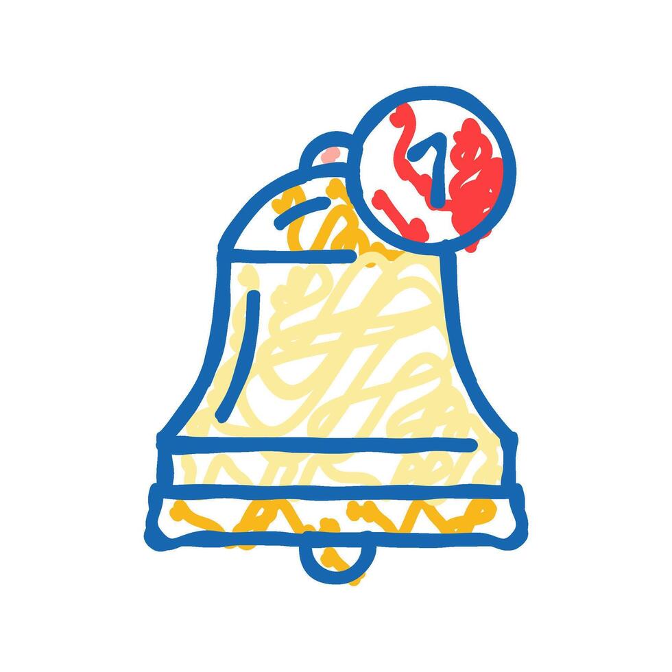 reminder bell list icon doodle illustration vector