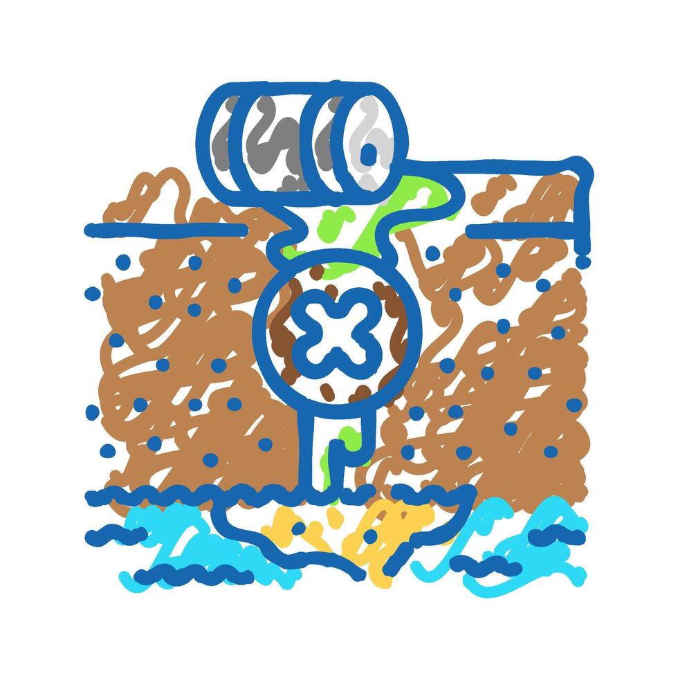 well design hydrogeologist icon doodle illustration vector