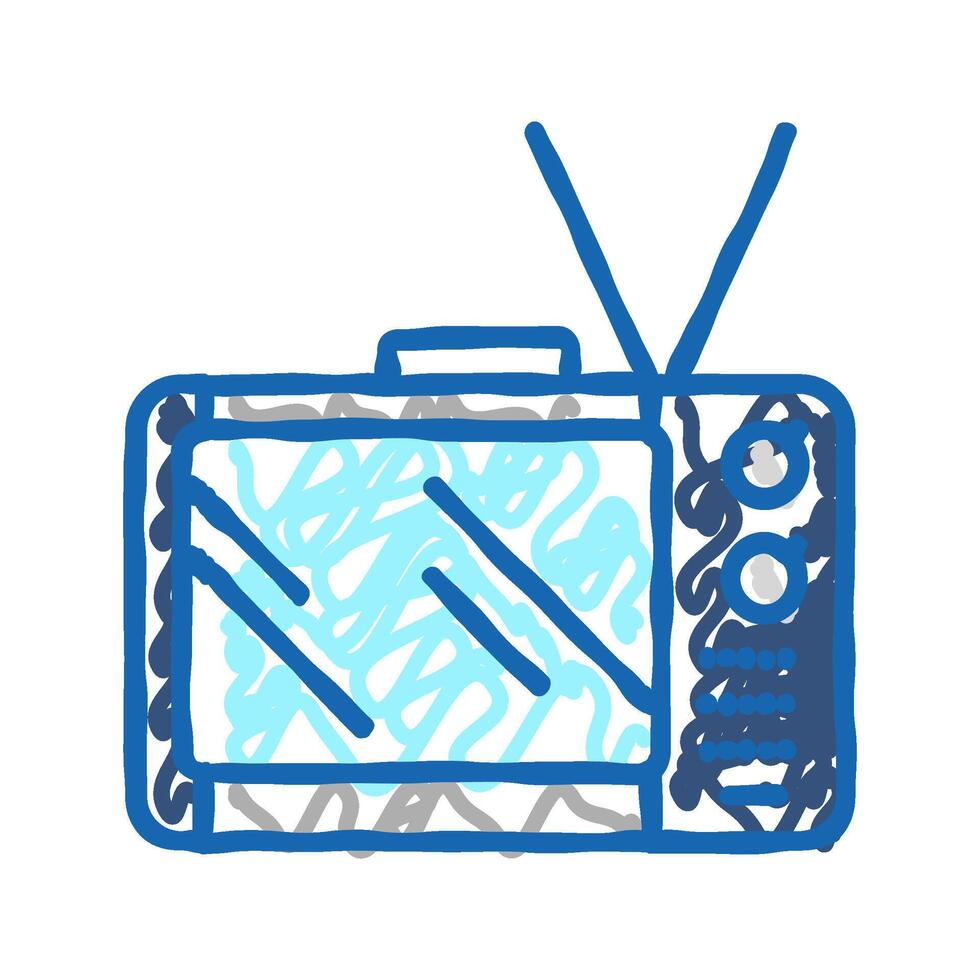 television retro device icon doodle illustration vector
