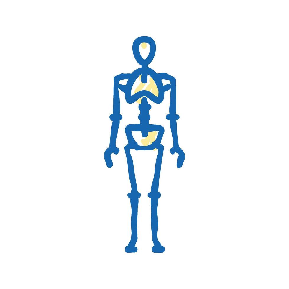 skeleton bones human icon doodle illustration vector