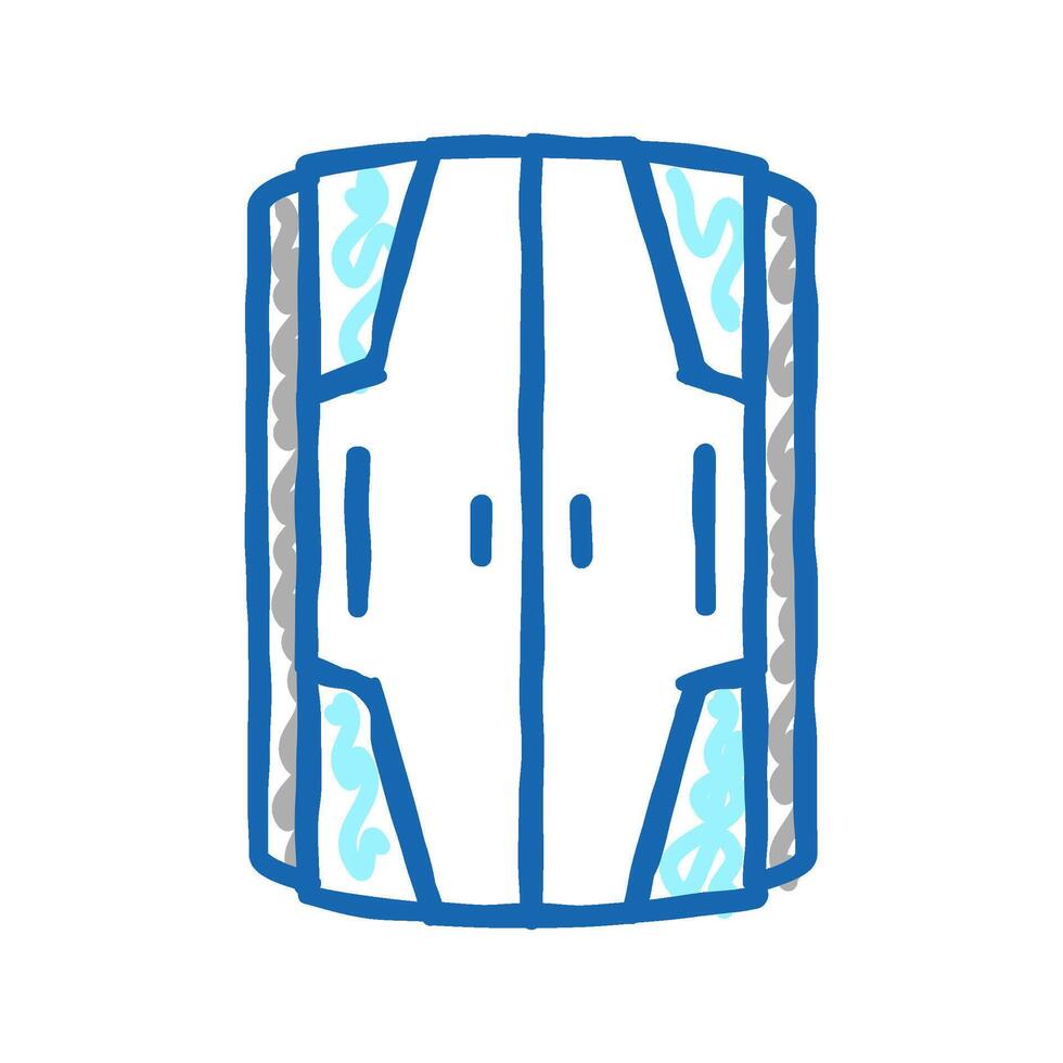 closed vertical cabin solarium equipment icon doodle illustration vector