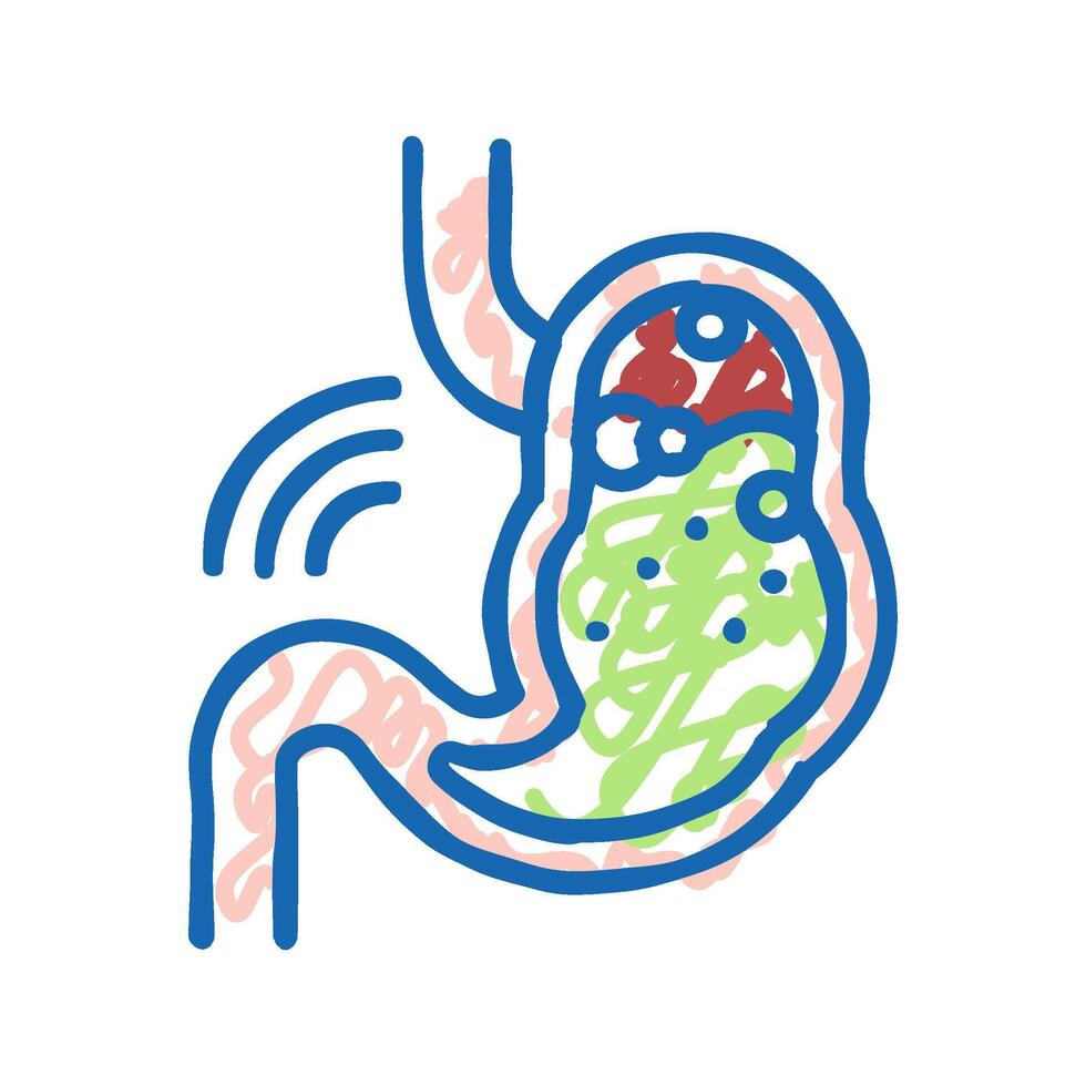 indigestion stomach icon doodle illustration vector