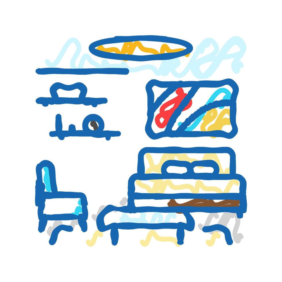 suite hospitality hotel icon doodle illustration vector