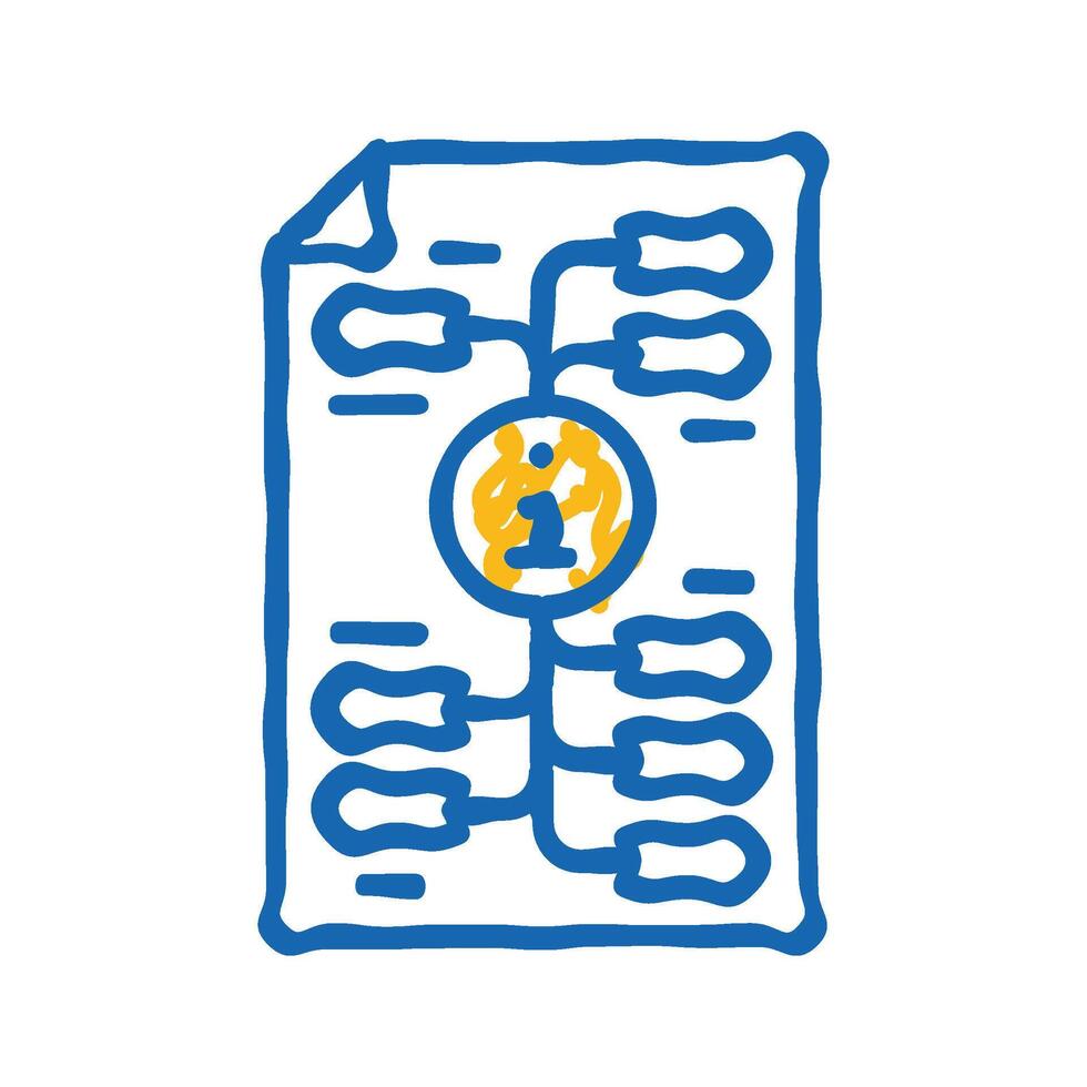 information mapping technical writer icon doodle illustration vector