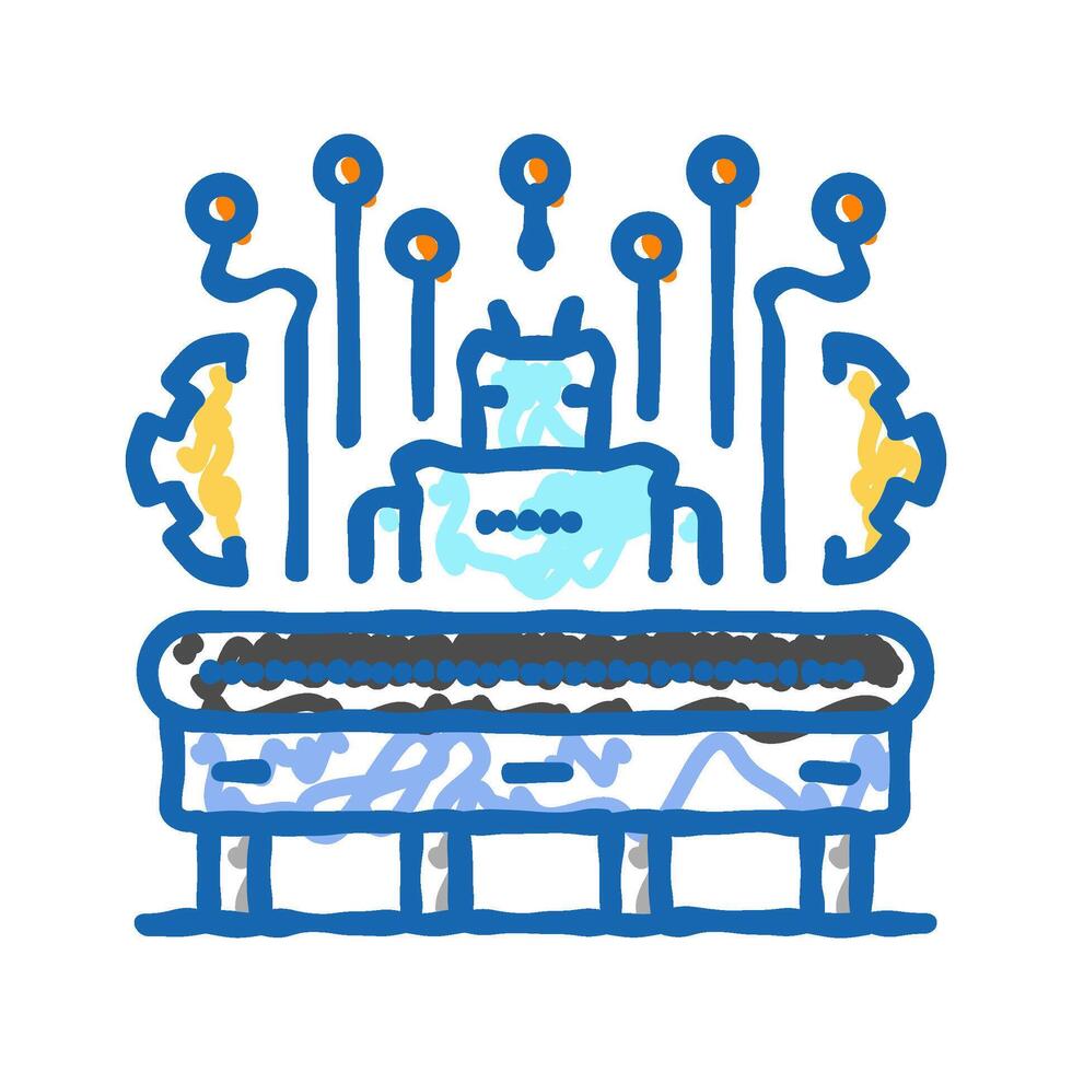 factory automation manufacturing engineer icon doodle illustration vector