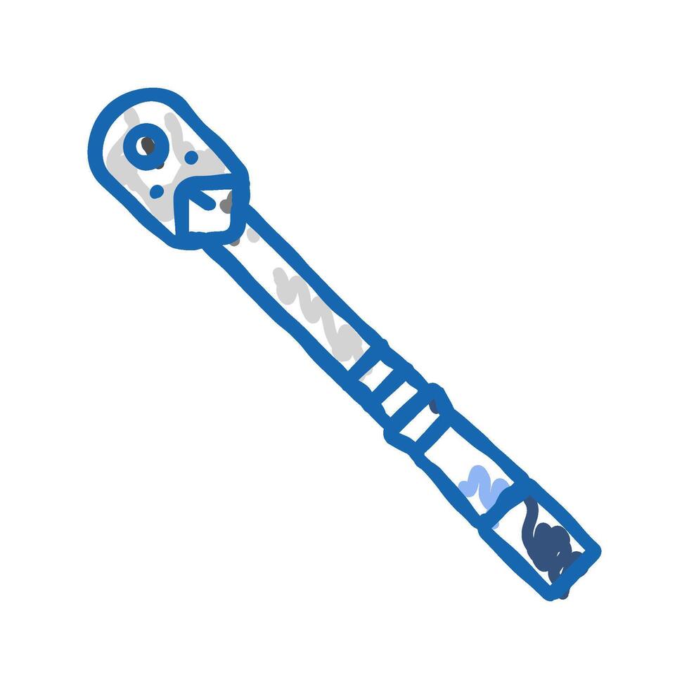 torque wrench car repair tool icon doodle illustration vector