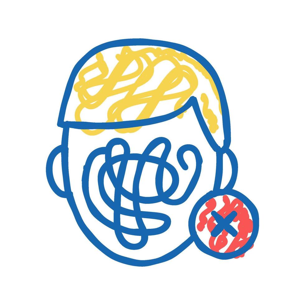self cancellation icon doodle illustration vector
