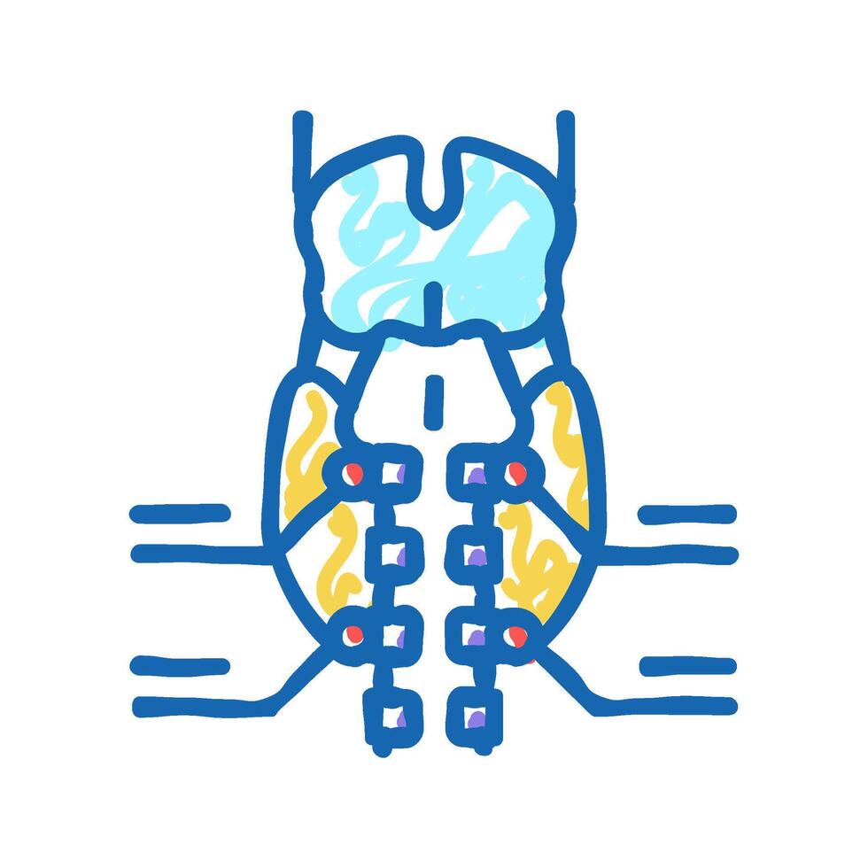 parathyroid gland endocrinology icon doodle illustration vector