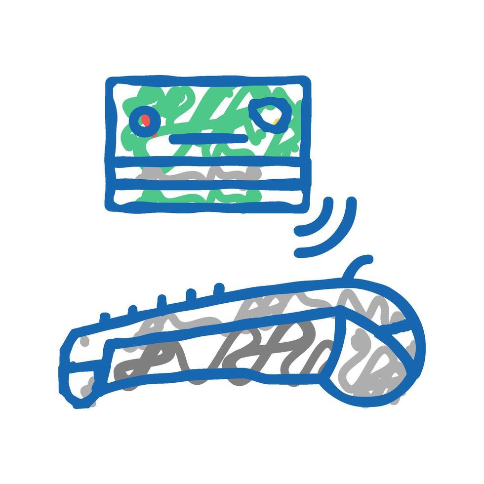 card contactless payment pos terminal icon doodle illustration vector