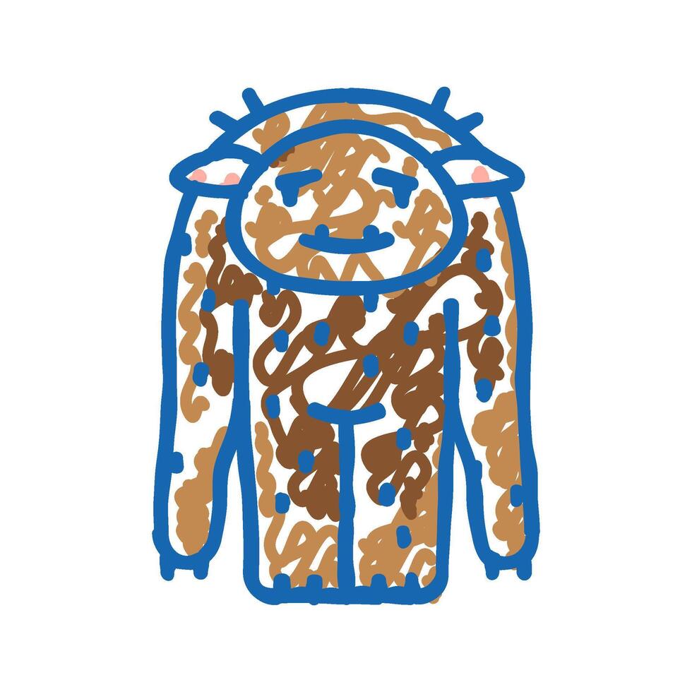 beast monster alien icon doodle illustration vector