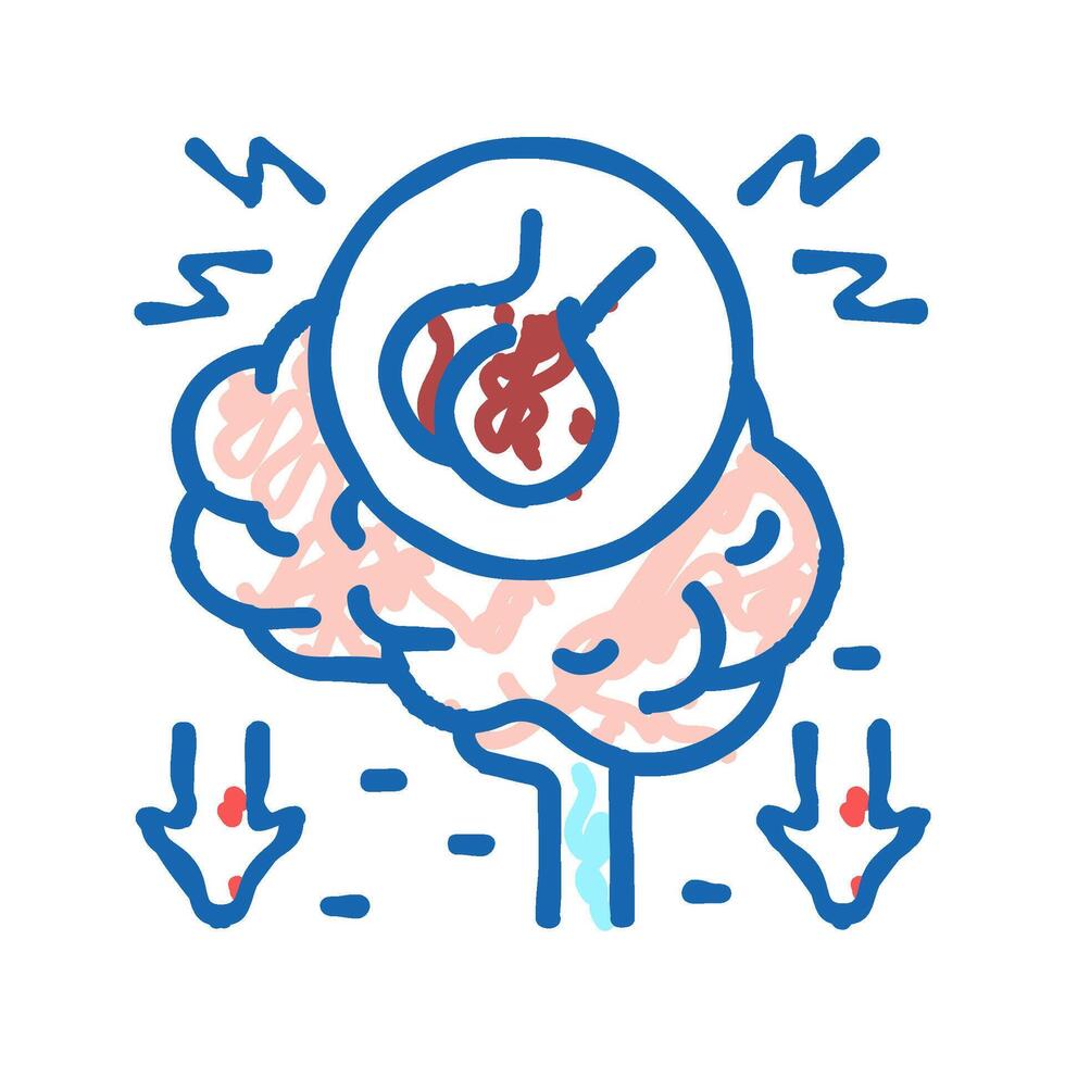 hypopituitarism endocrinology icon doodle illustration vector