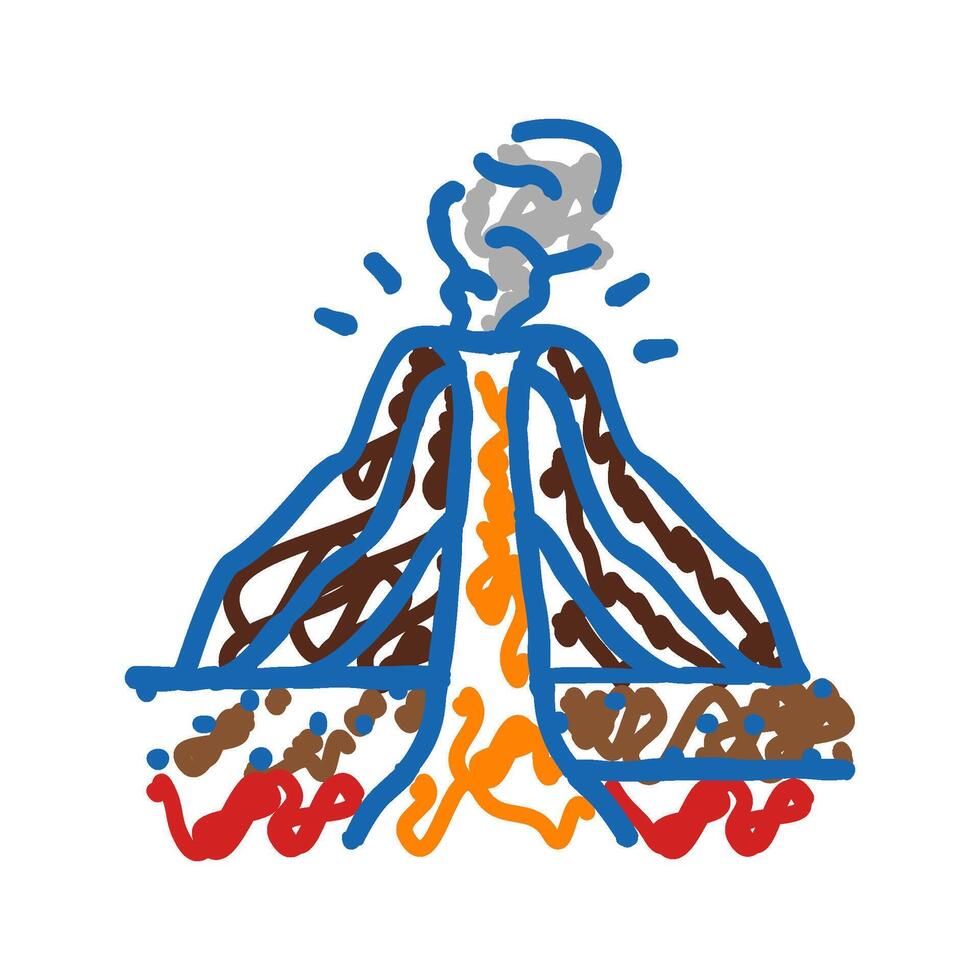 cinder cones lava icon doodle illustration vector