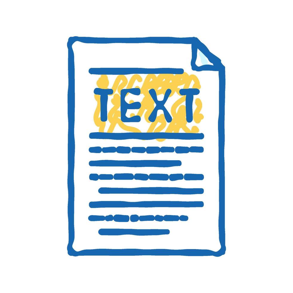 text document file icon doodle illustration vector