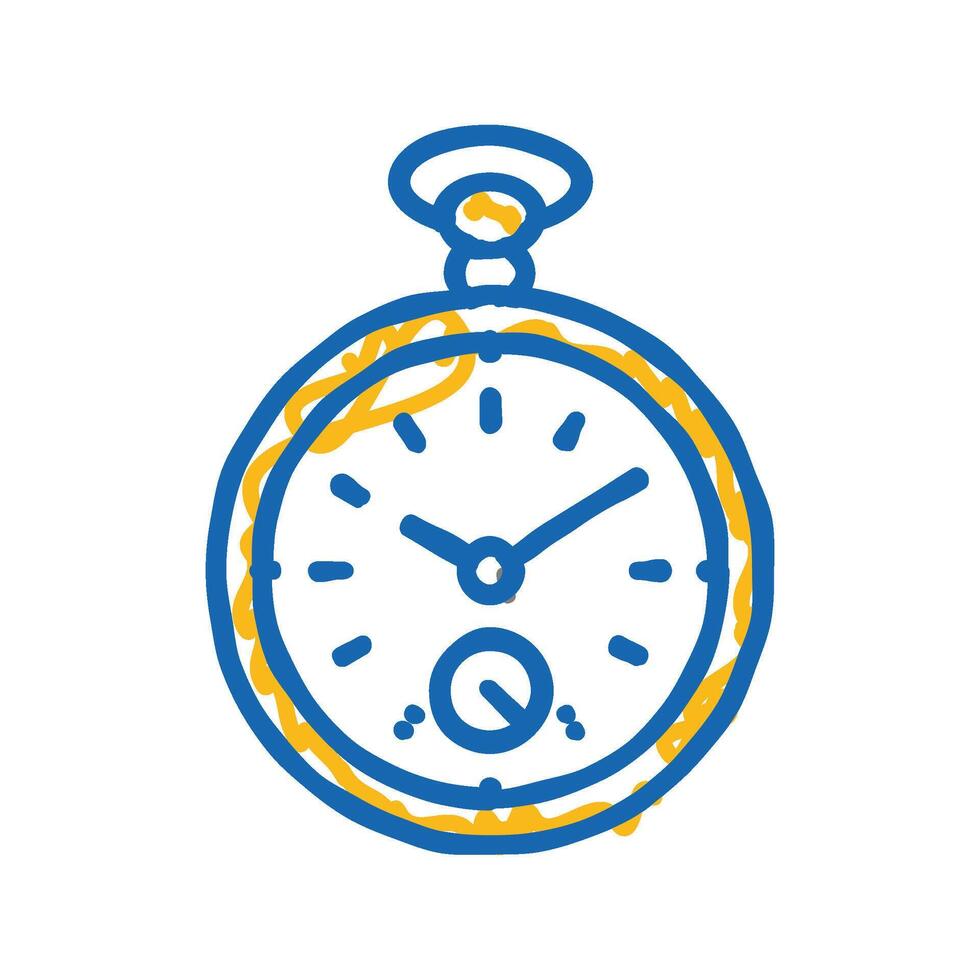 pocket watch hipster retro icon doodle illustration vector