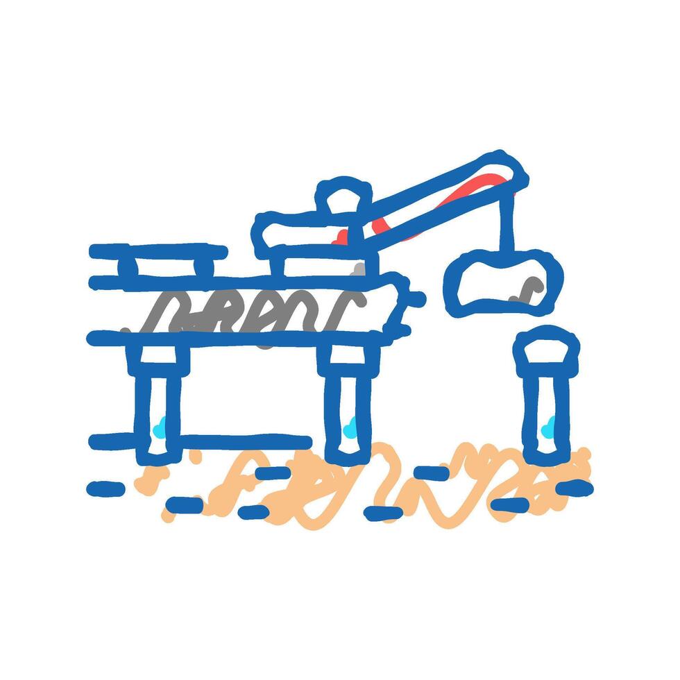 bridge building icon doodle illustration vector