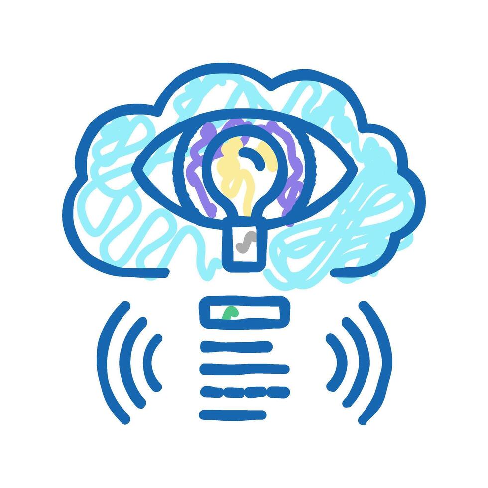 vision business achievement icon doodle illustration vector