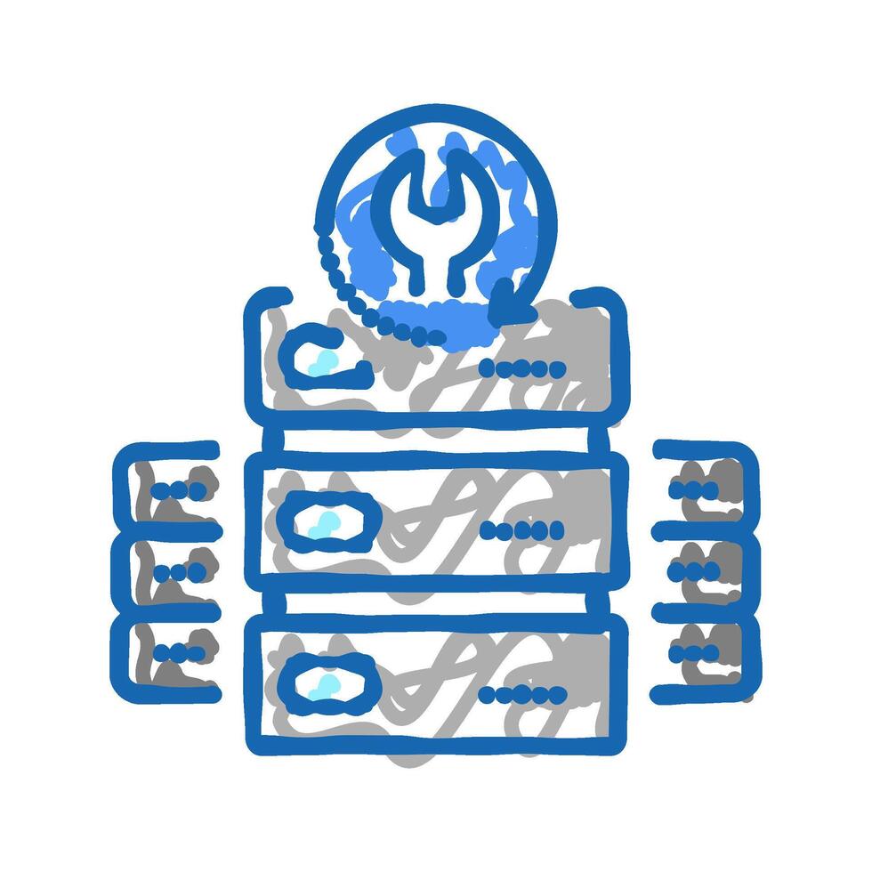 raid data recovery icon doodle illustration vector