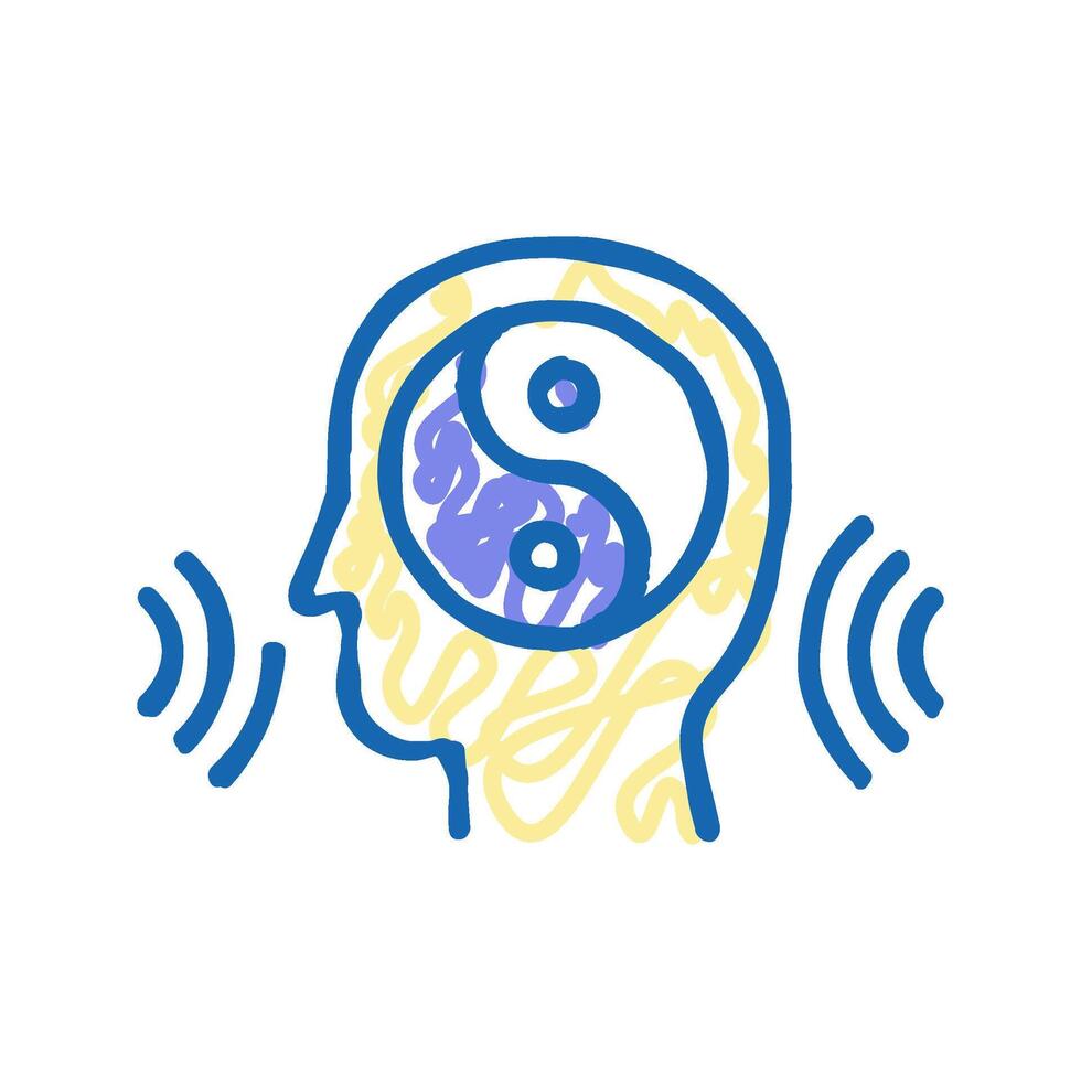 music for relaxation icon doodle illustration vector