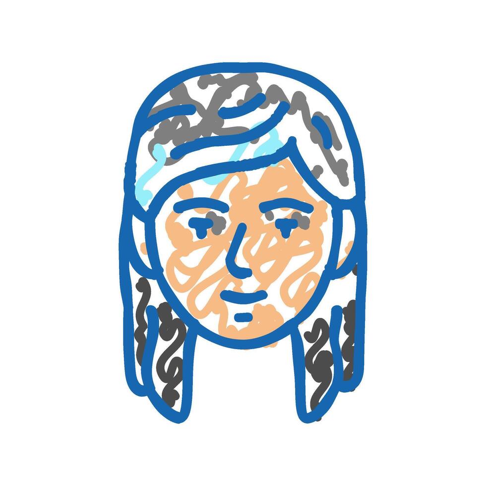 male avatar emo icon doodle illustration vector