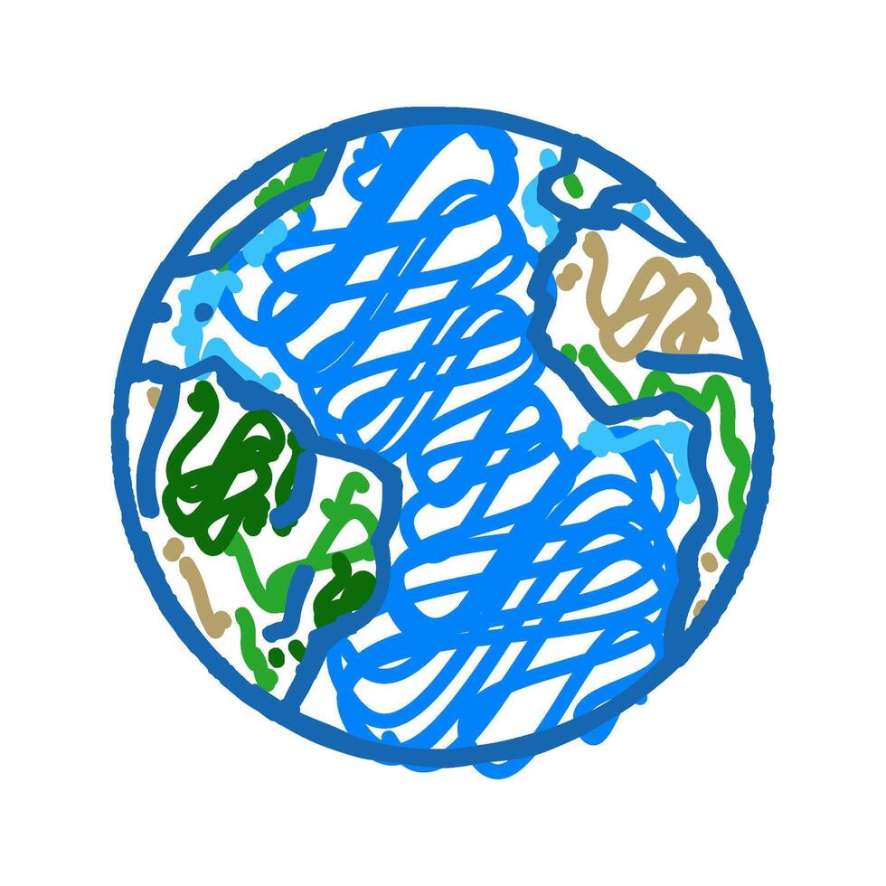 atlantic ocean map icon doodle illustration vector