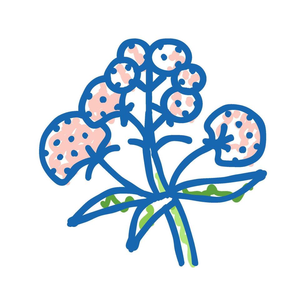 valerian medical herb icon doodle illustration vector
