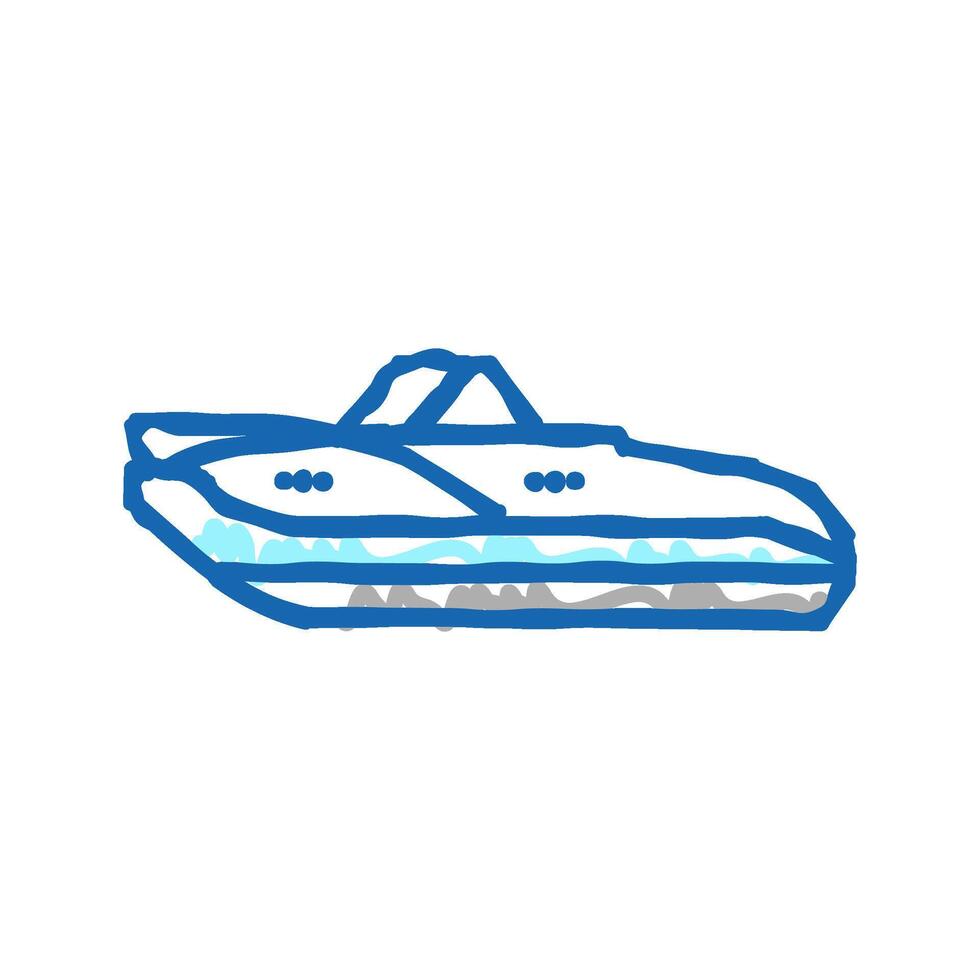 cuddy cabins boat icon doodle illustration vector
