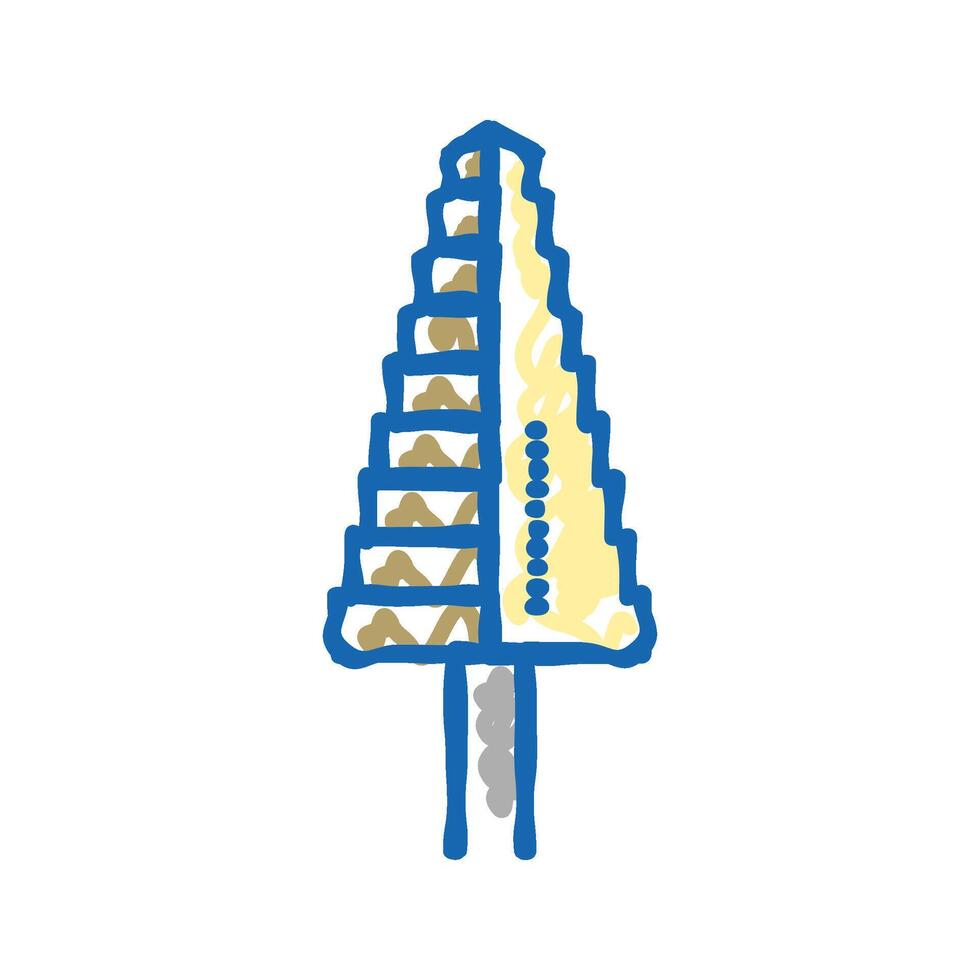 step drill bit icon doodle illustration vector