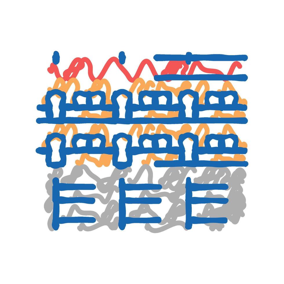 building motel icon doodle illustration vector