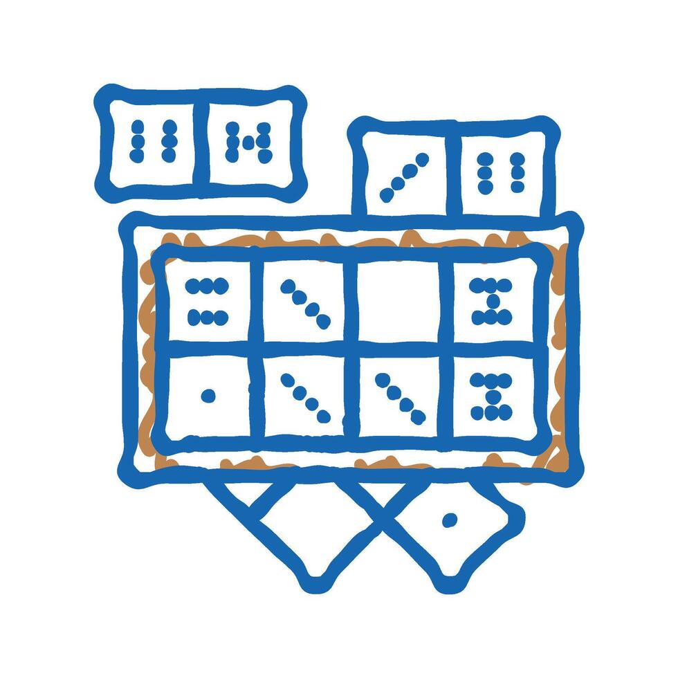 dominoes set board table icon doodle illustration vector