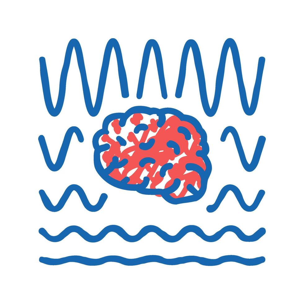 brainwaves neuroscience neurology icon doodle illustration vector