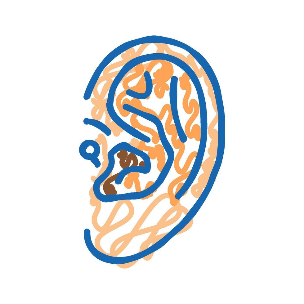 tragus piercing earring icon doodle illustration vector