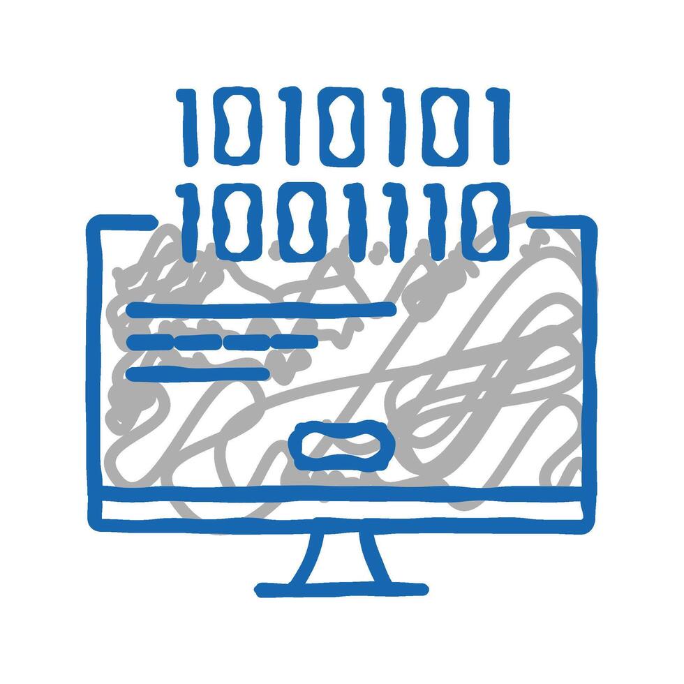 computer fatal error icon doodle illustration vector