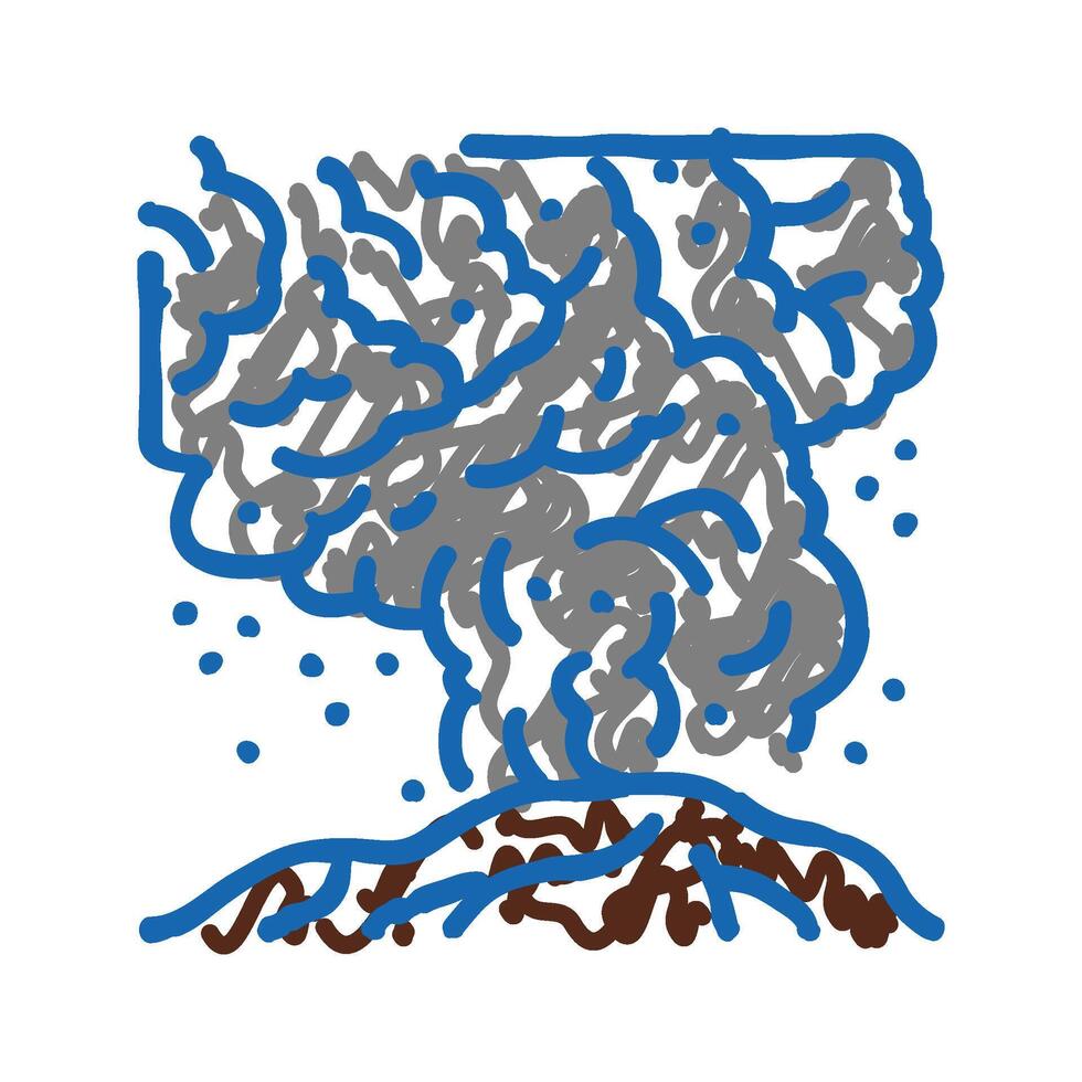 ash cloud volcano icon doodle illustration vector