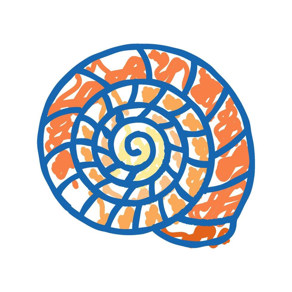 spiral seashell beach icon doodle illustration vector